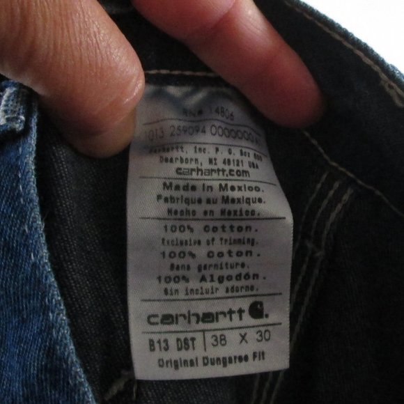 Carhartt Original Fit Mens Work Dungarees 38x30 Blue NWT Great Condition… - Picture 6 of 6